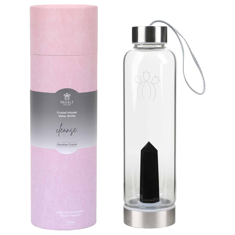 Prickly Pear - Obsidian Crystal Water Bottle - 500Ml