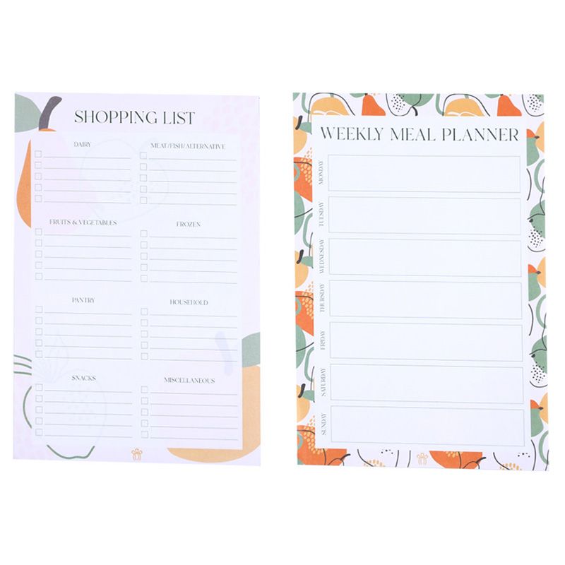 Prickly Pear - Magnetic Meal Planner w/ Shopping List - Fruit - 2pcs