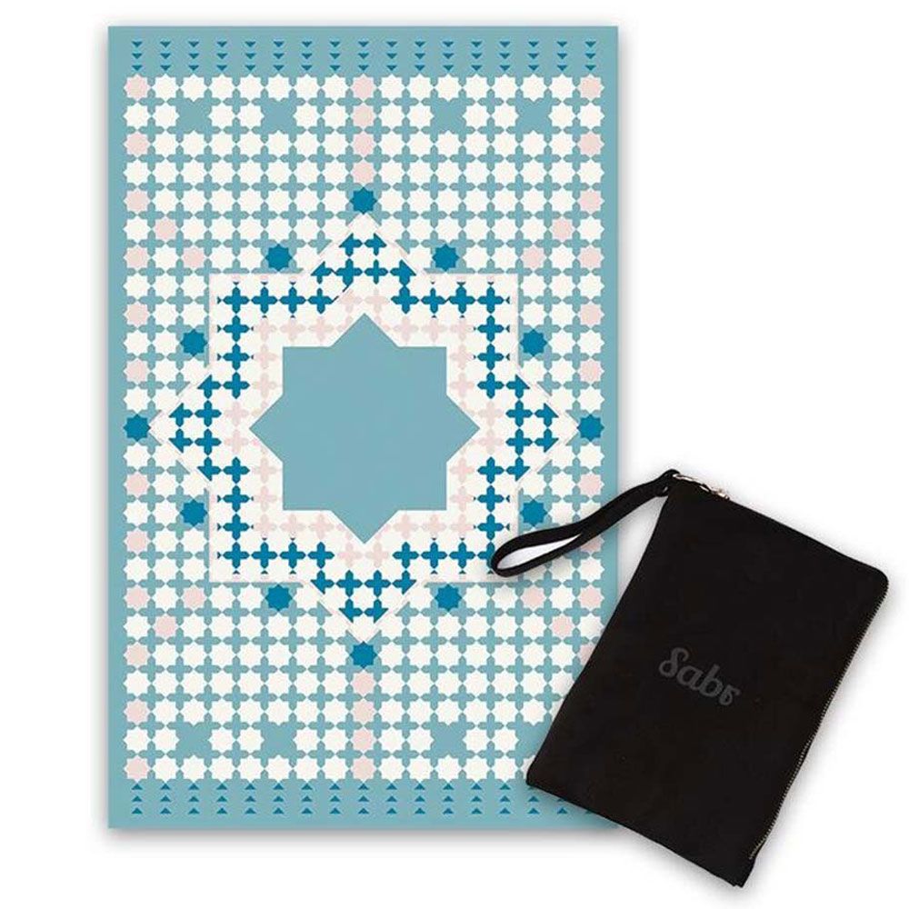 Sabr - Marrakesh Compact Prayer Mat With Pouch - Blue