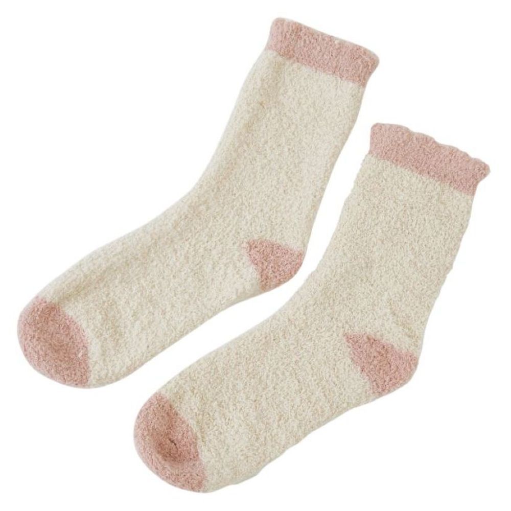 Prickly Pear - Cozy Slipper Socks For Women - Double Peach