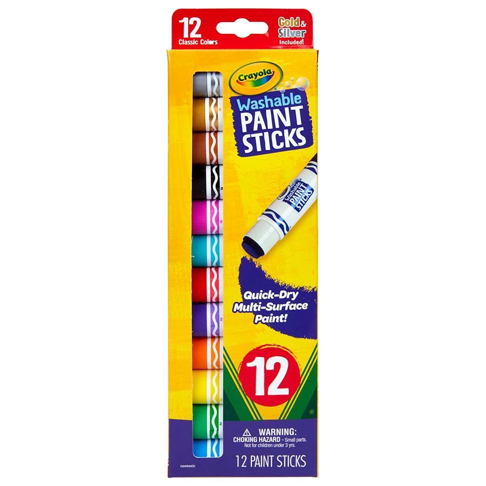 Crayola - Quick Dry Washable Paint Sticks 12pcs