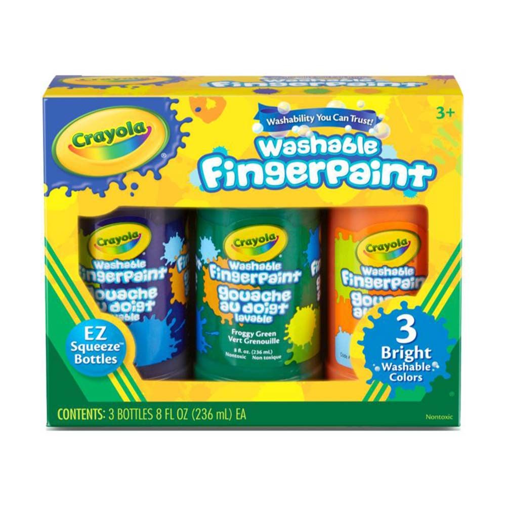 Crayola - 3 CT. 8 oz. Washable Fingerpaint Bright Colors