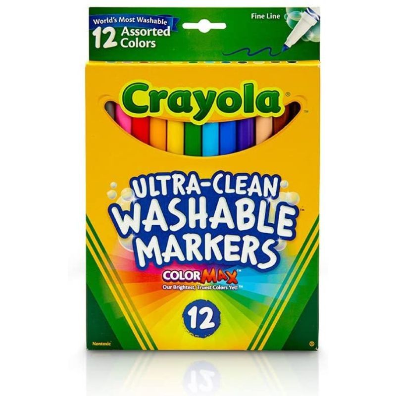 Crayola - 12 Ultra-Clean Washable Colormax Markers Assorted