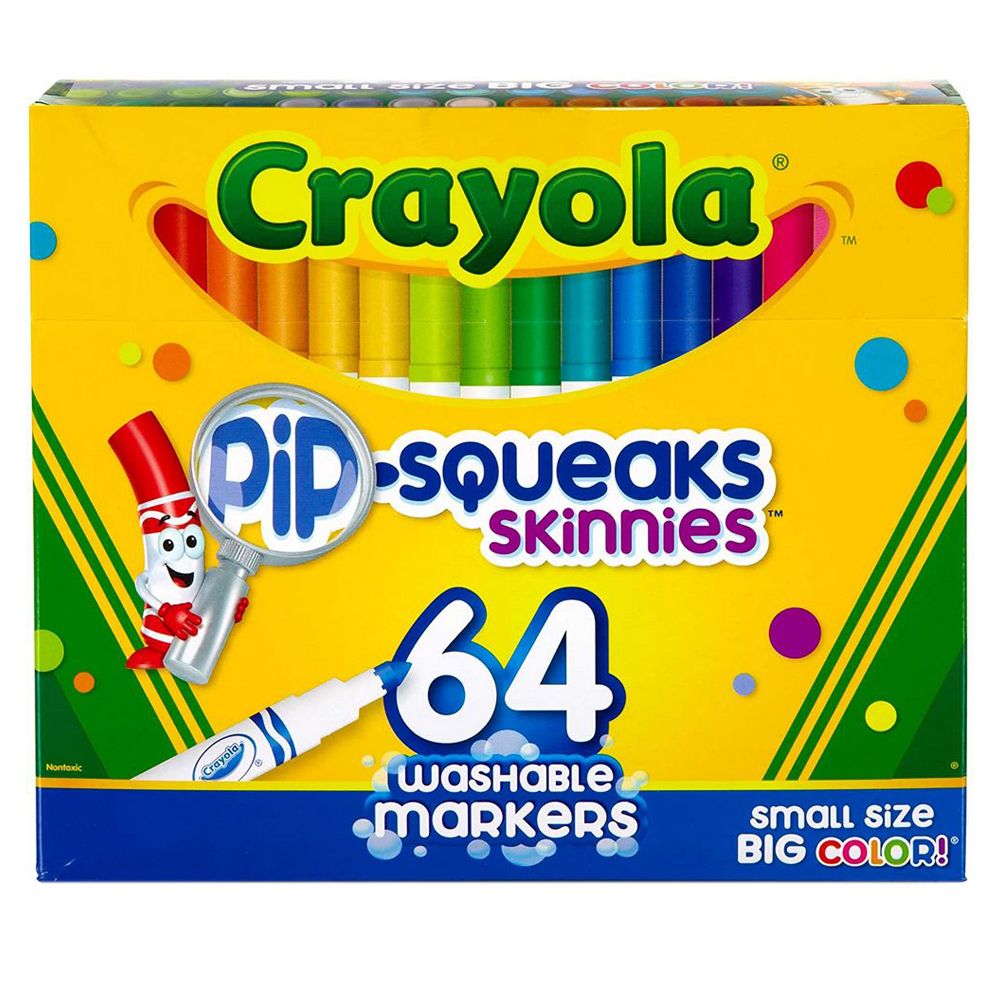 Crayola - 64 Ct Washable Pip-Squeaks Skinnies Markers