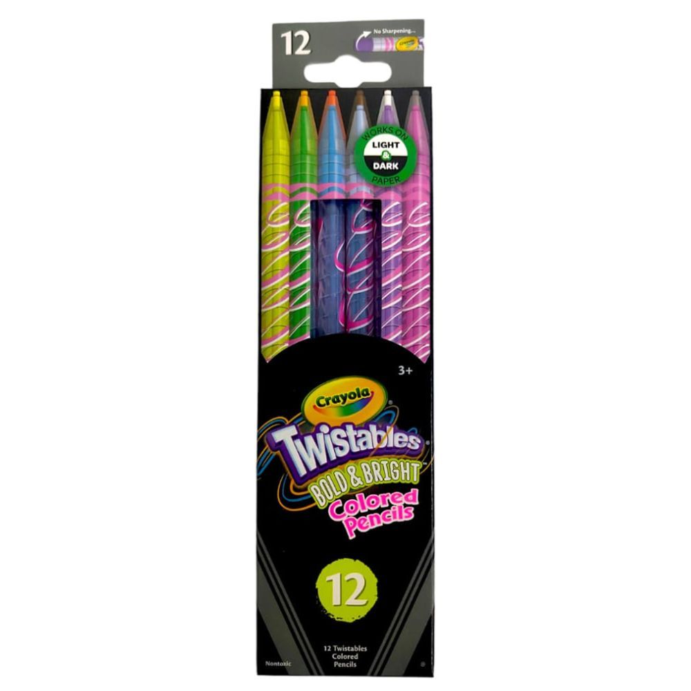 Crayola - Bold & Bright Erasable Twistables Colored Pencils 12pcs