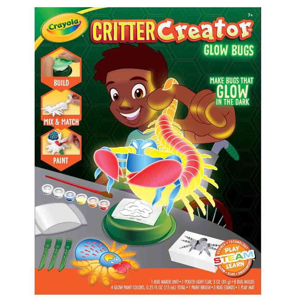 Crayola - Critter Creator Glow in The Dark Clay Art Kit W/ Paint