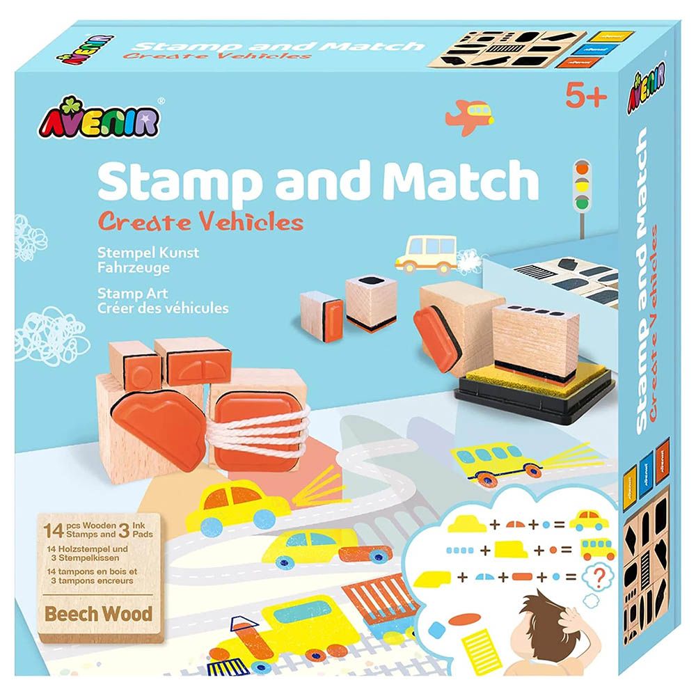 Avenir - Stamp & Match Craft Kit - Create Vehicles