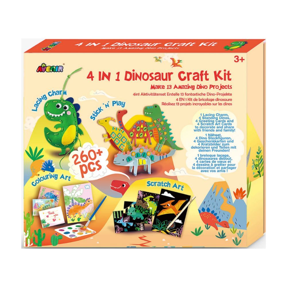 Avenir - 4 in 1 Dinosaur Craft Kit Play Box