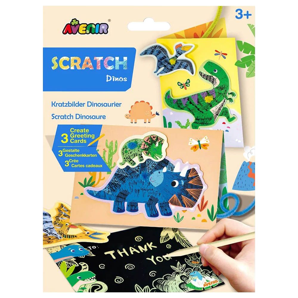 Avenir - Scratch Greeting Cards Set - Dinos