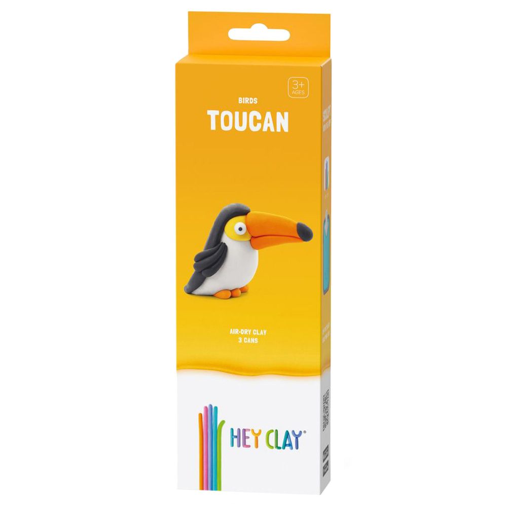 Hey Clay - DIY Toucan Plastic Modelling Air Dry Clay Kit - 3pcs