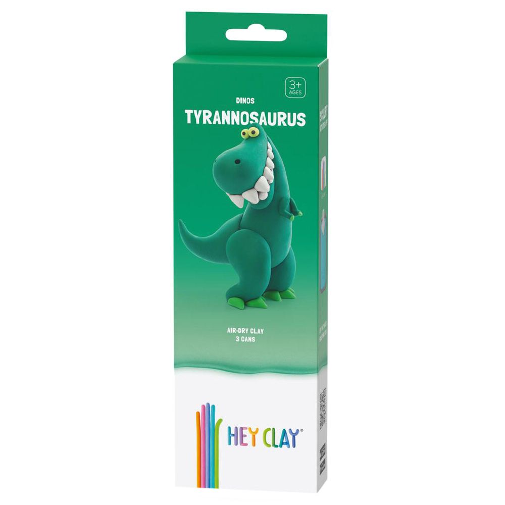 Hey Clay - DIY Tyrannosaurus Plastic Modelling Air Dry Clay Kit - 3pcs