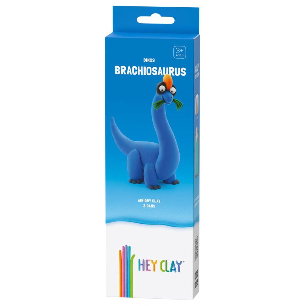 Hey Clay - DIY Brachiosaurus Plastic Modelling Air Dry Clay Kit - 3pcs