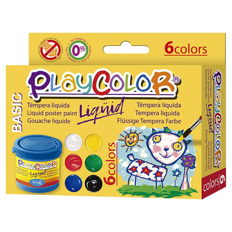 Playcolor - Liquid Basic Colour 40ml - 6pcs