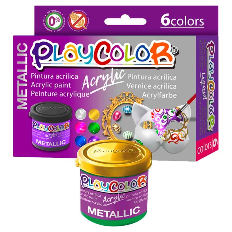 Playcolor - Acrylic Metallic Colour 40ml - 6pcs