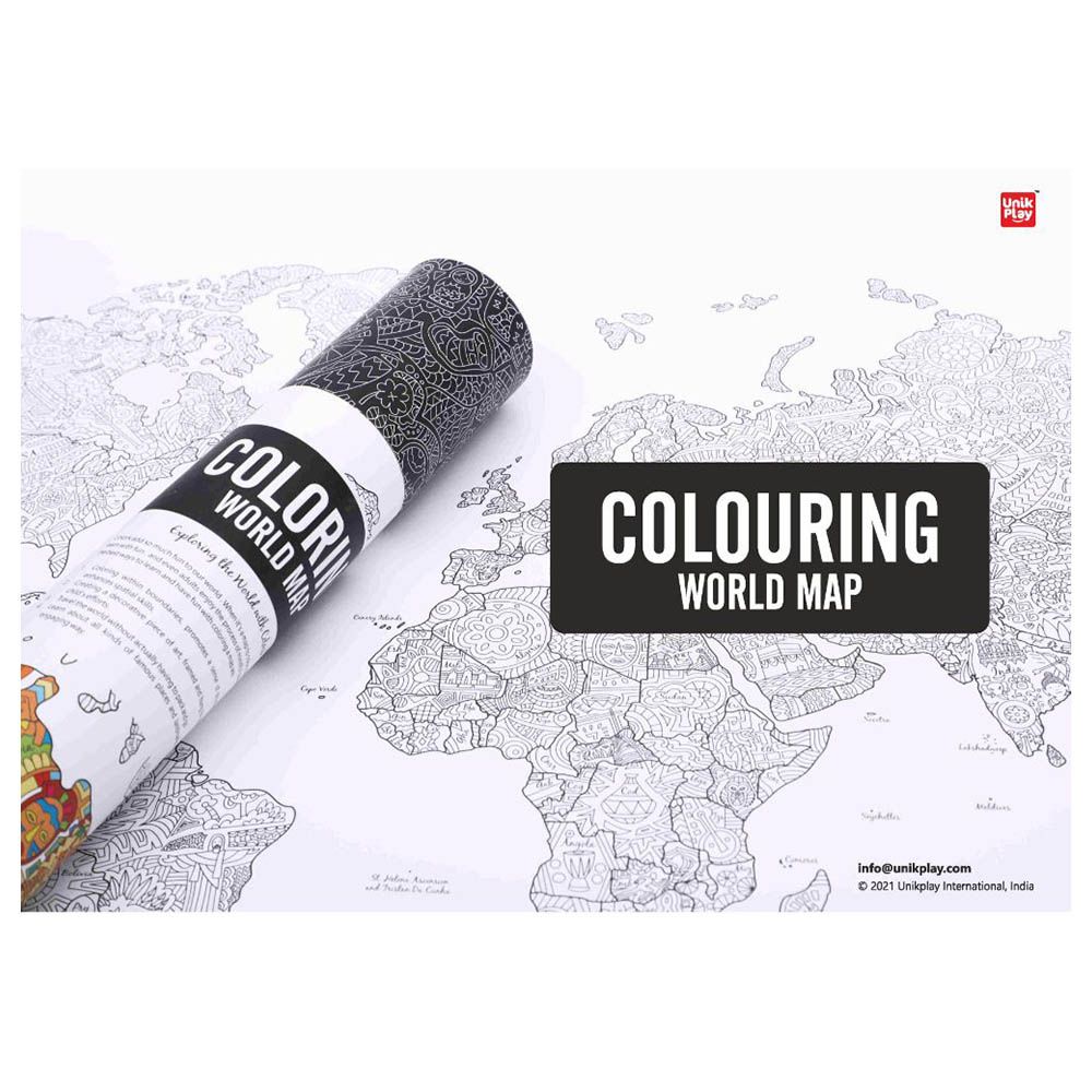 Unikplay - World Map Geography Colouring Poster