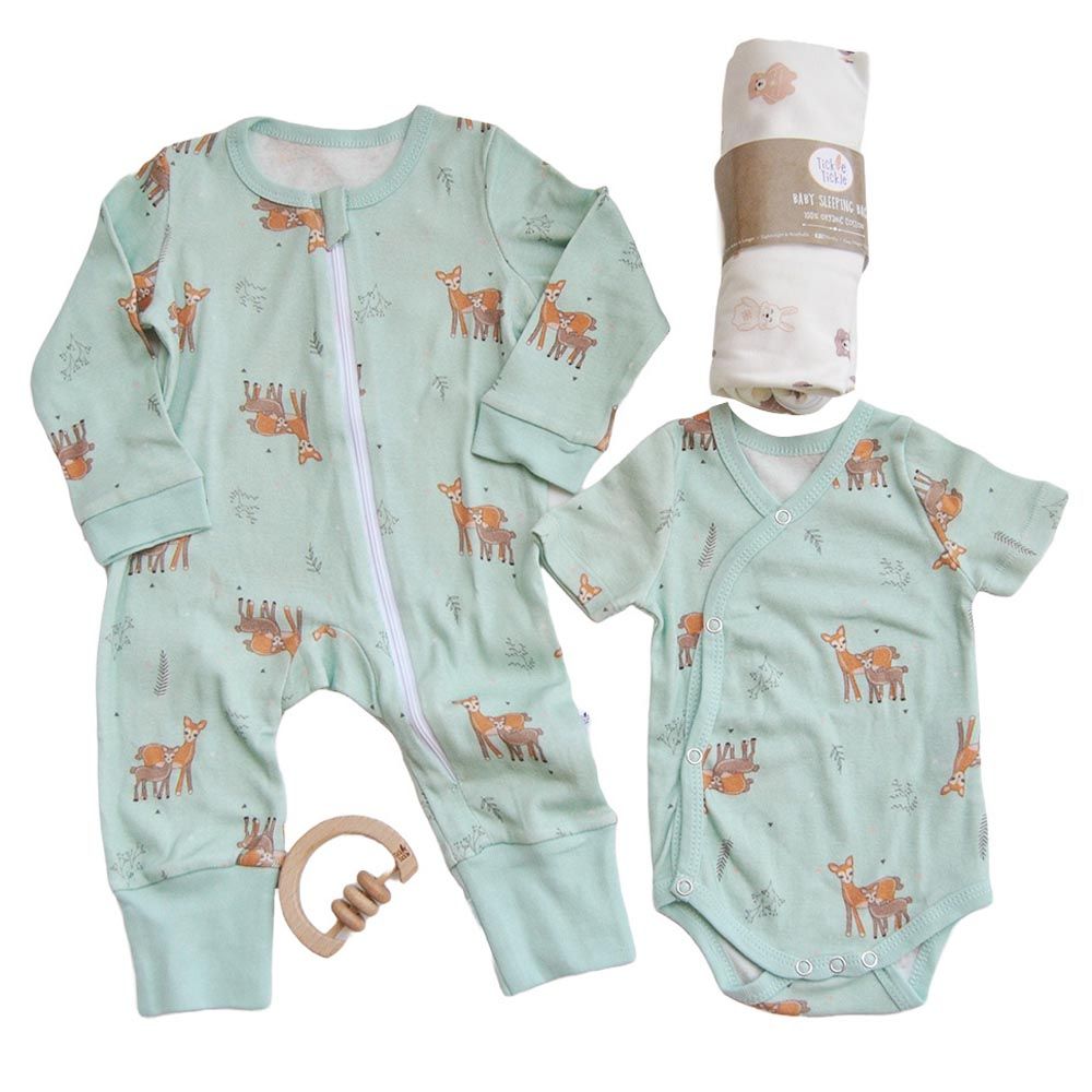 Tickle Tickle Organic Clothing - 4pc-Set Dasher Gift Green