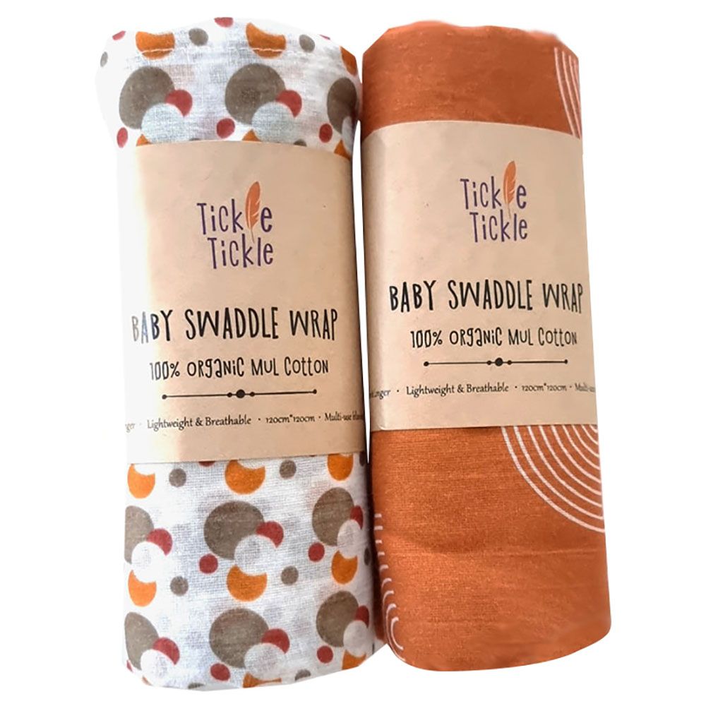 Tickle Tickle - Organic Mul Swaddles Pack of 2 - Dreamcatcher/Sunset