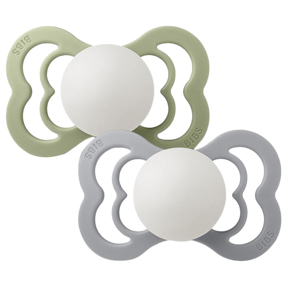 Bibs - Silicone Supreme Pacifier Pack Of 2 Size 2 Green/Grey