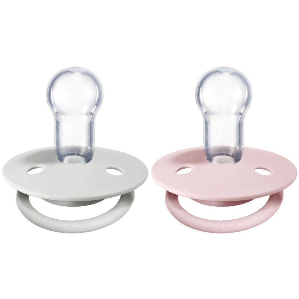 Bibs - Pacifier DeLux Silicone - 0-3Y - Pack of 2 - Haze/Blossom