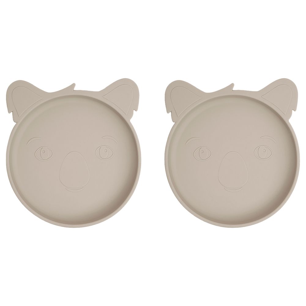 Nuuroo - Akila Silicone Koala Plate Pack of 2 - Cobblestone