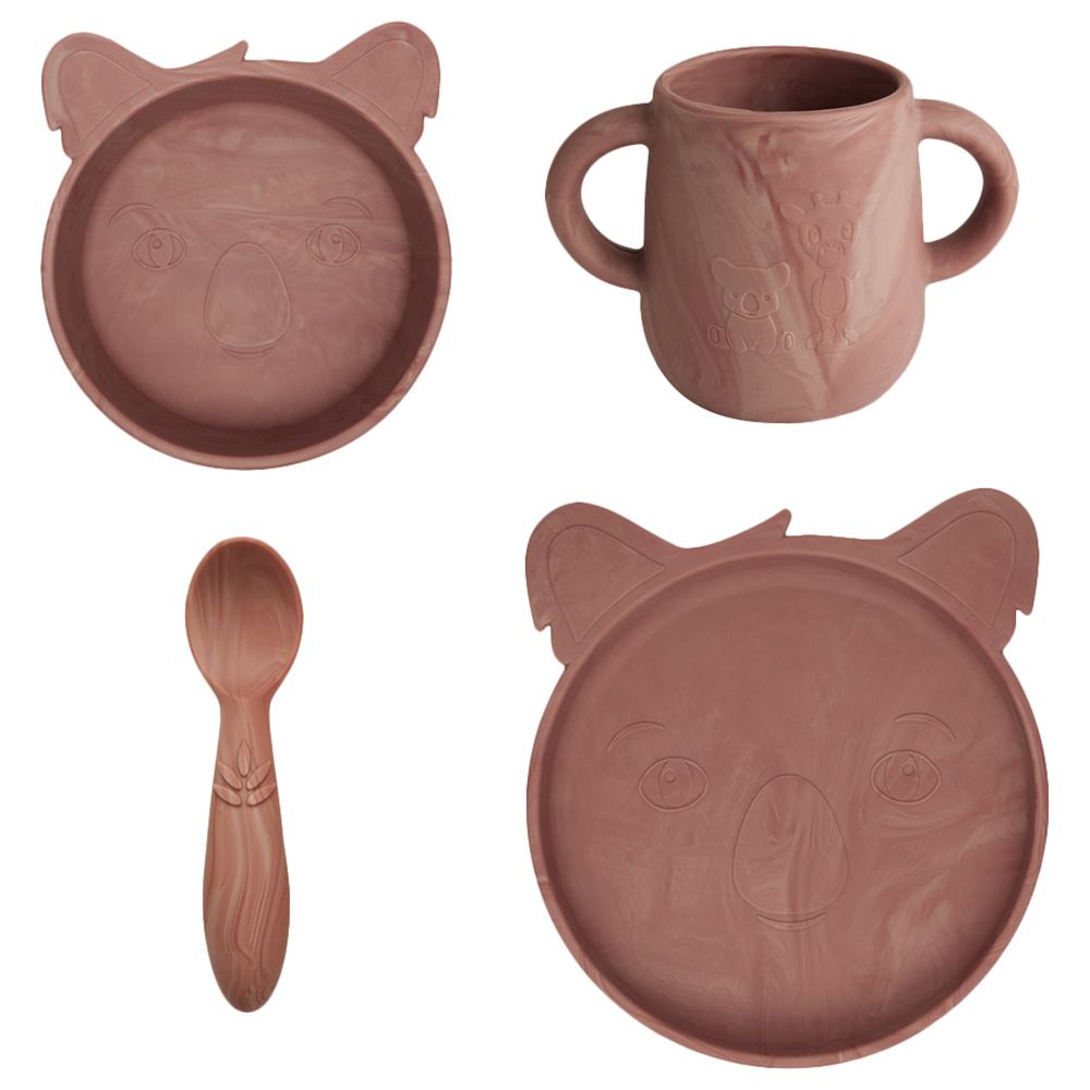 Nuuroo - Lykke Silicone Koala Dinner Set 4pcs - Red