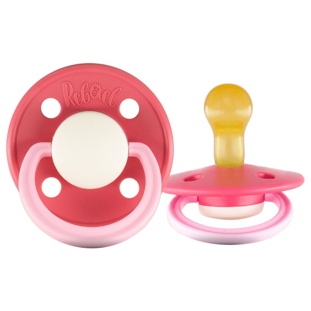 Rebael - Fashion Round Pacifier S1 0-6M - Hot Pearly Flamingo