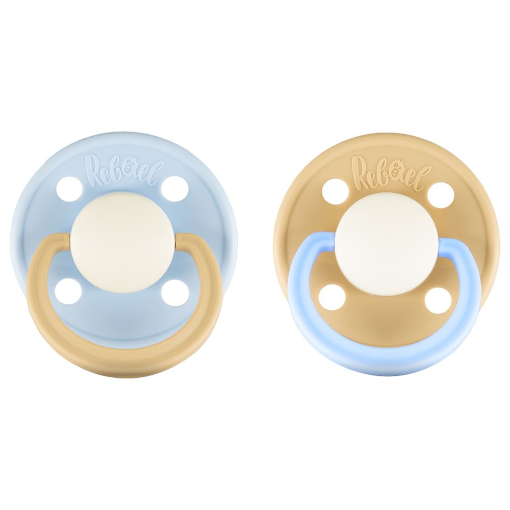 Rebael - Fashion Round Pacifier S1 0-6M - Pack of 2 - Lion/Elephant