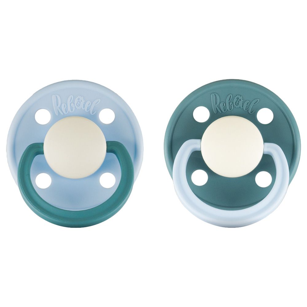 Rebael - Fashion Round Pacifier S1 0-6M - Pack of 2 - Snake/Elephant