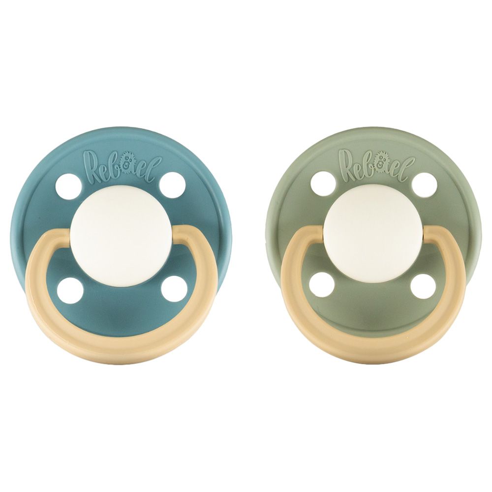 Rebael - Fashion Round Pacifier S1 0-6M - Pack of 2 - Pearly Lion/Lion