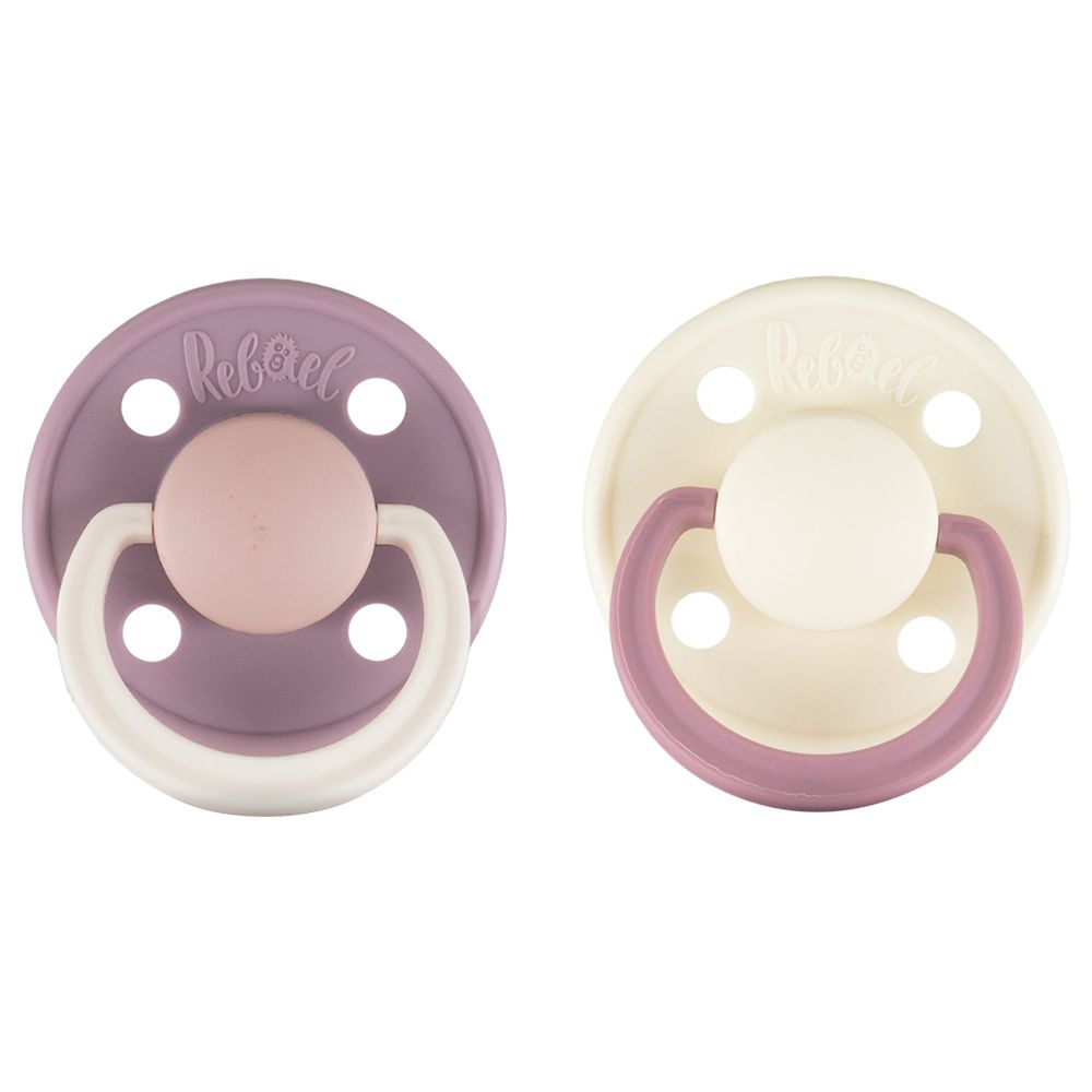 Rebael - Fashion Round Pacifier S1 0-6M - Pack of 2 - Mouse/Rhino