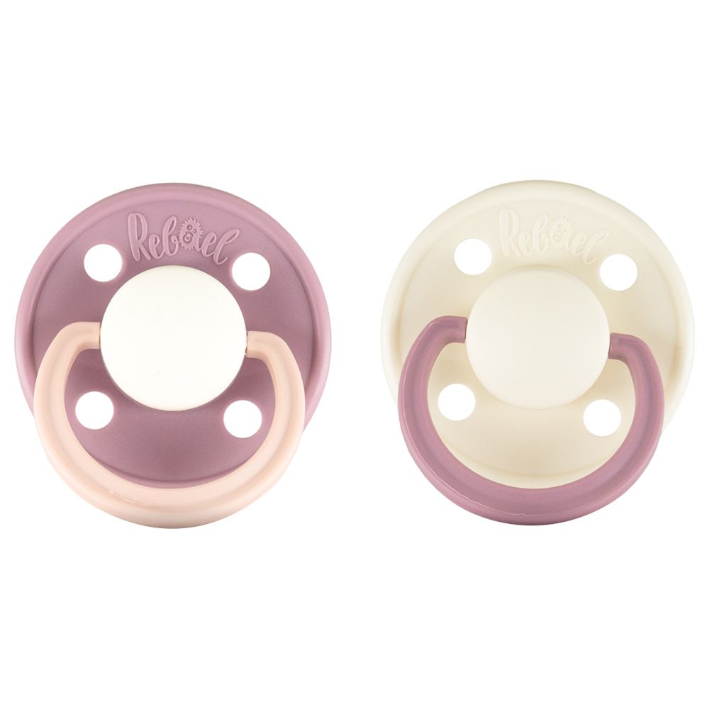 Rebael - Fashion Round Pacifier S2 6M+ - Pack of 2 - Poodle/Rhino