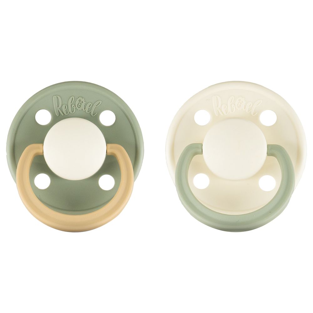 Rebael - Fashion Round Pacifier S1 0-6M - Pack of 2 - Lion/PearlyDolphin