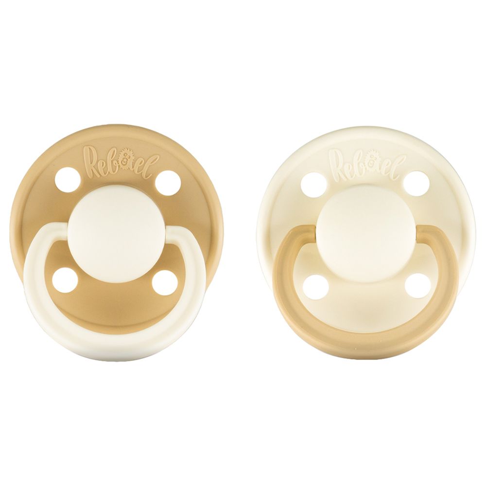 Rebael - Fashion Round Pacifier S2 6M+ - Pack of 2 - Mouse/Lion