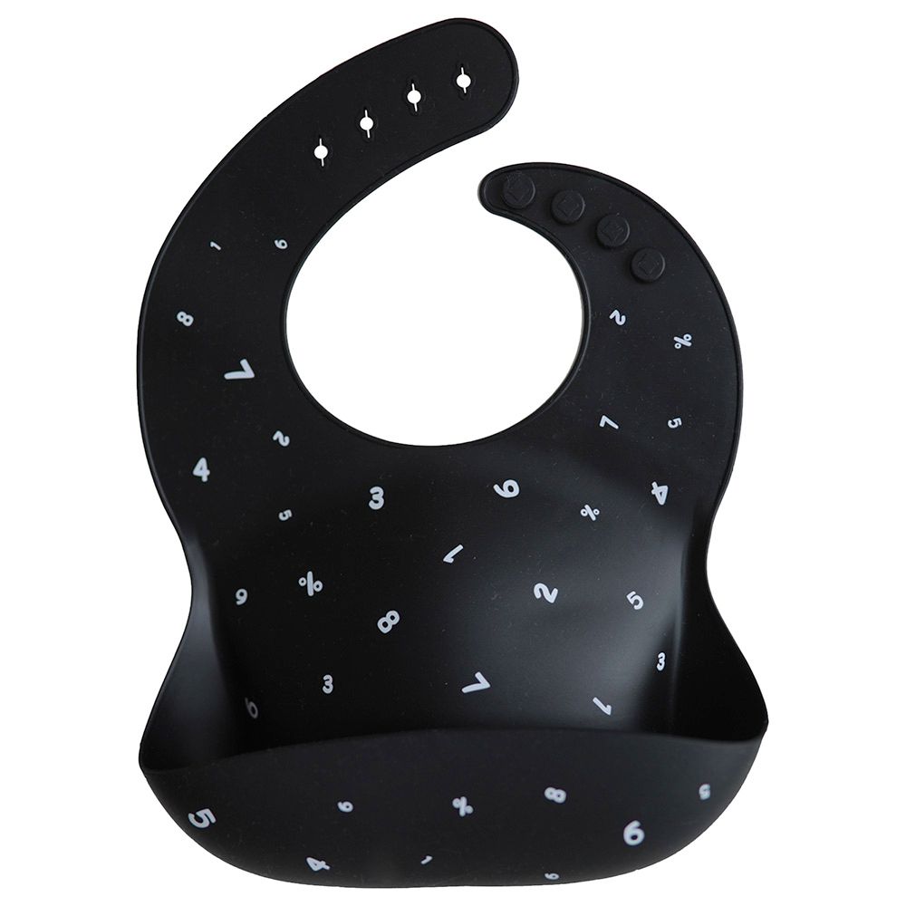 Mushie - Silicone Bib - Black Numbers