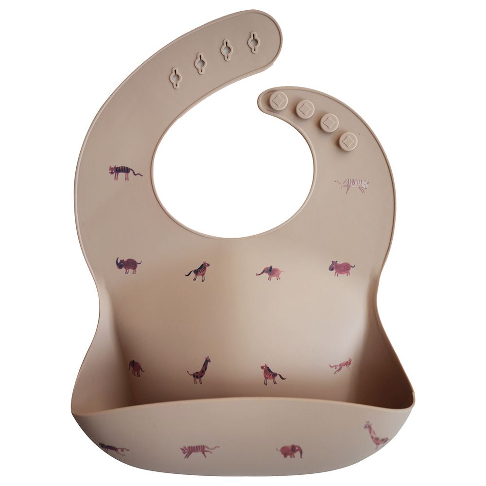 Mushie - Silicone Bib - Brown Safari