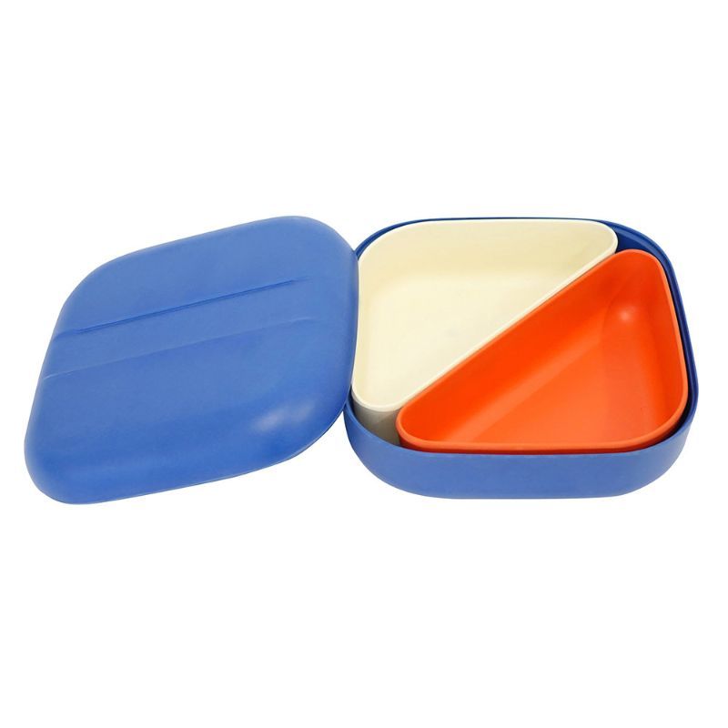 Ekobo Go Square Bento Lunch Box Royal Blue + Compartments