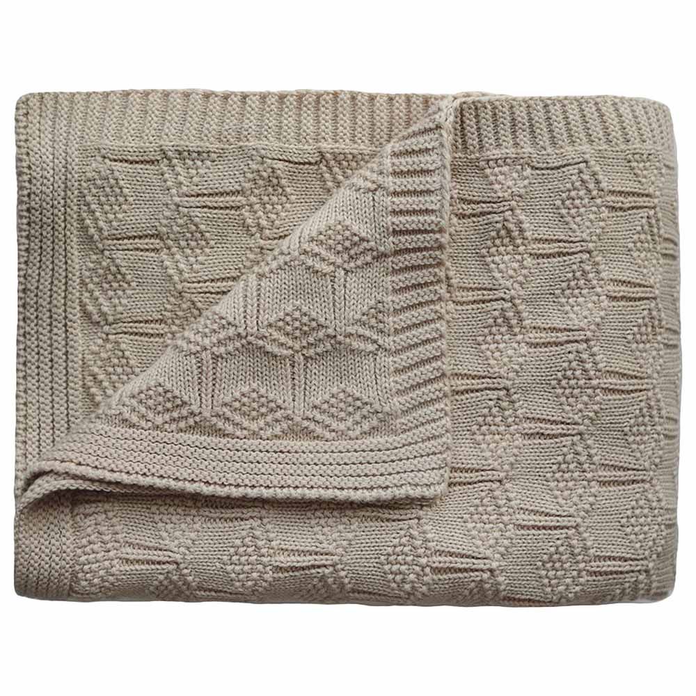 Mushie - Knitted Baby Blanket - Honeycomb Beige