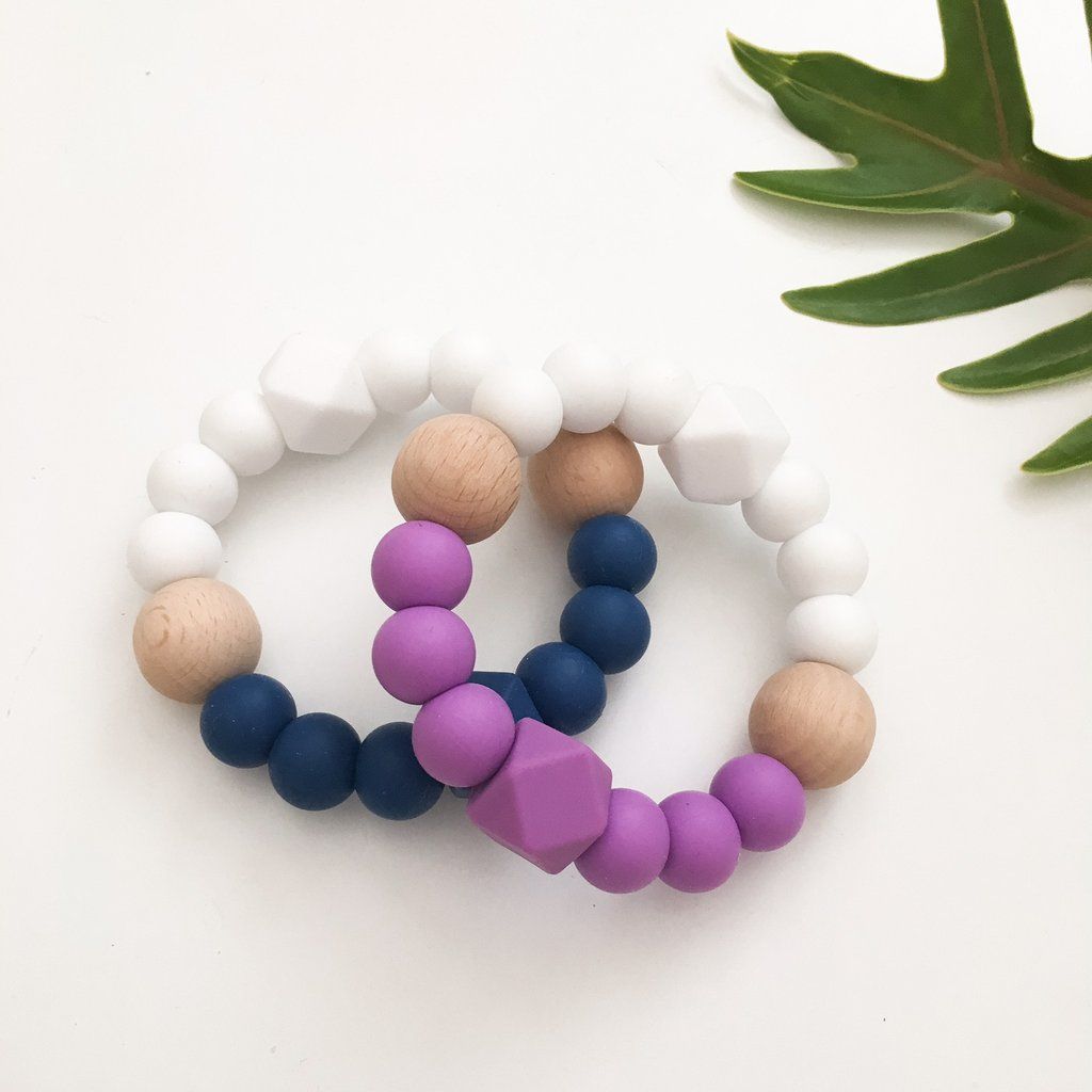 One.Chew.Three - Textured Silicone Teether - Purple