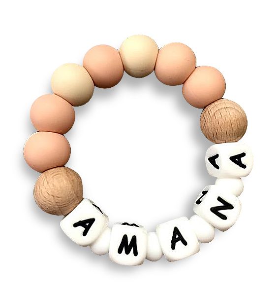 Desert Chomps - Personalized Teether Solo - Peaches & Cream