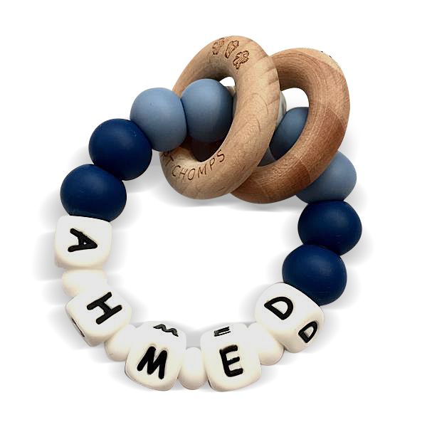 Desert Chomps - Personalized Teether Ringlet - Midnight Blue