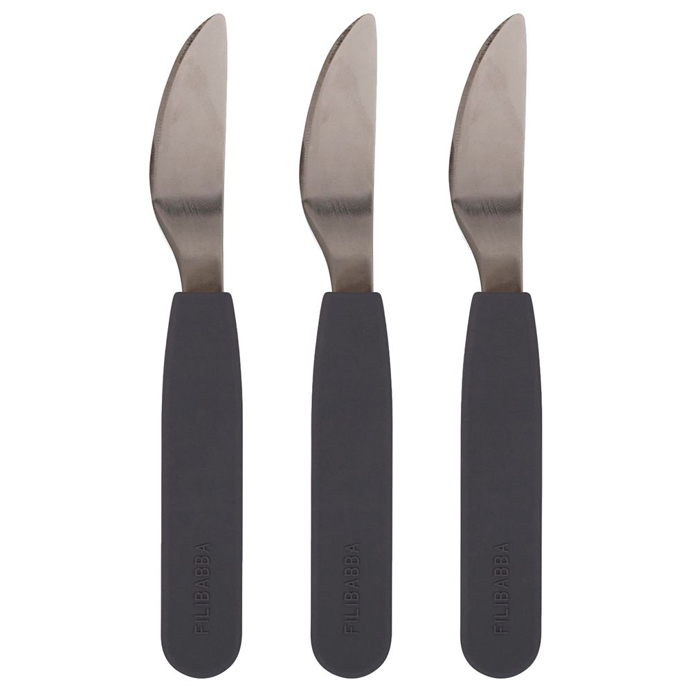 Filibabba - Silicone Knife - Pack of 3 - Stone Grey