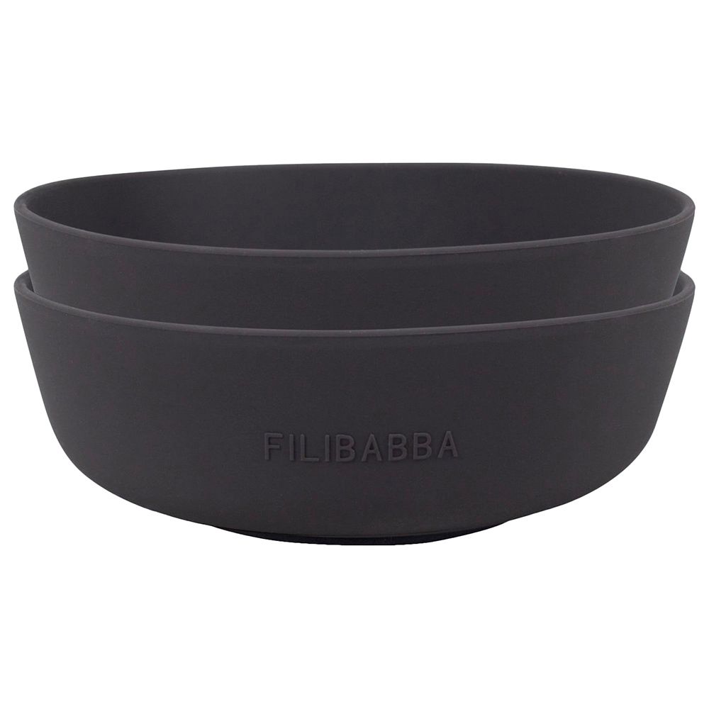 Filibabba - Silicone Bowl - Pack of 2 - Stone Grey