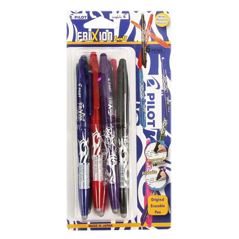 Pilot - Frixion Erasable Pen RollerBall Mix Color 0.7 - 6pcs