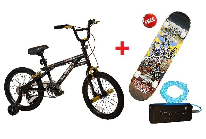 Razor Kobra Boys Bike, 18" with Free Skateboard and Light Stripper