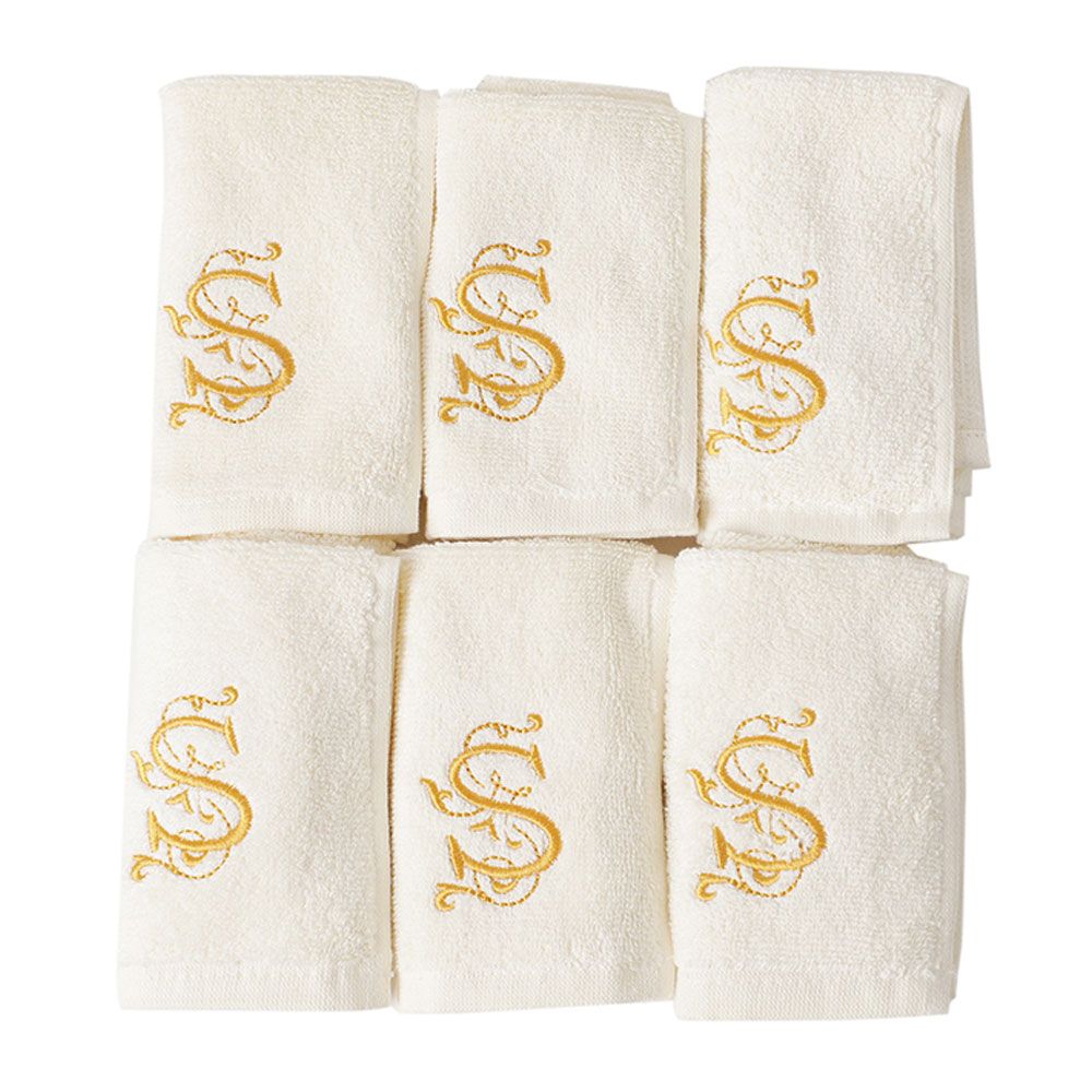 Regal Fabrics - Personalized Hand Towels Pack of 6 - Cream