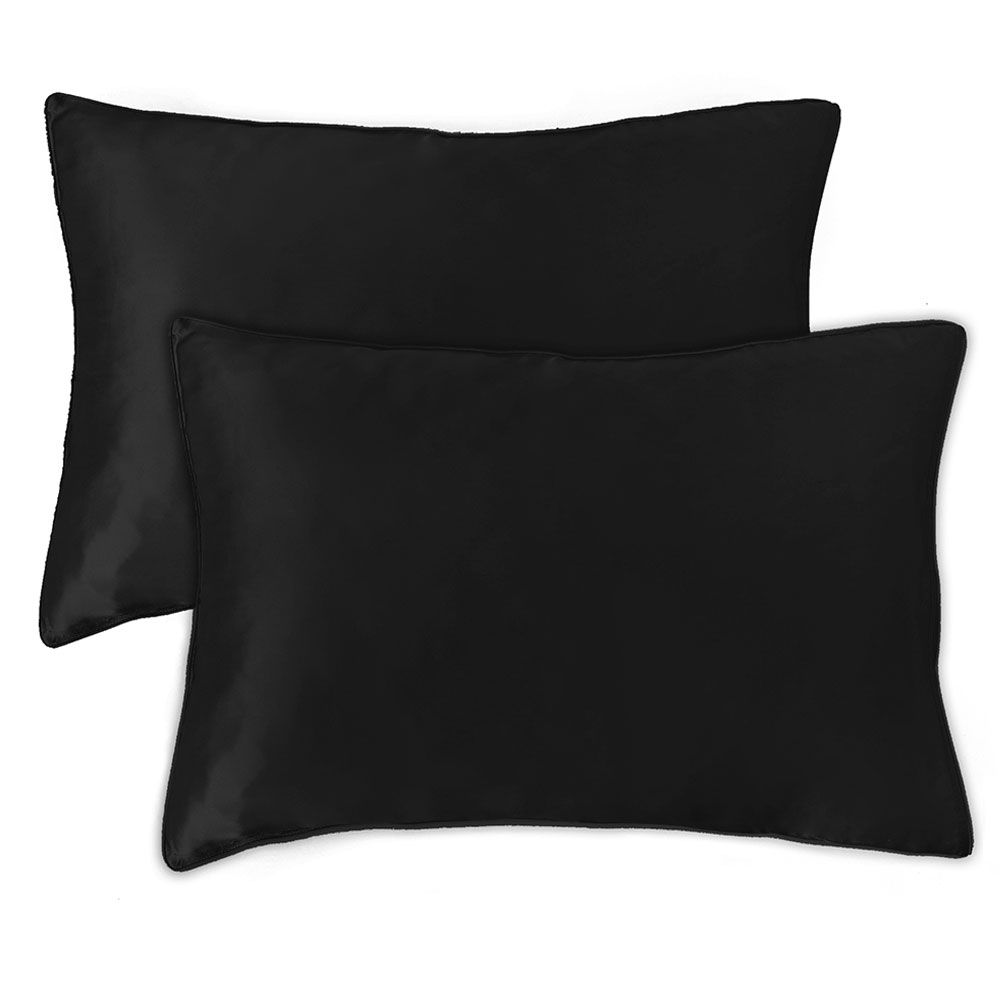 Regal Fabrics - King Mulberry Silk Pillowcases - Black