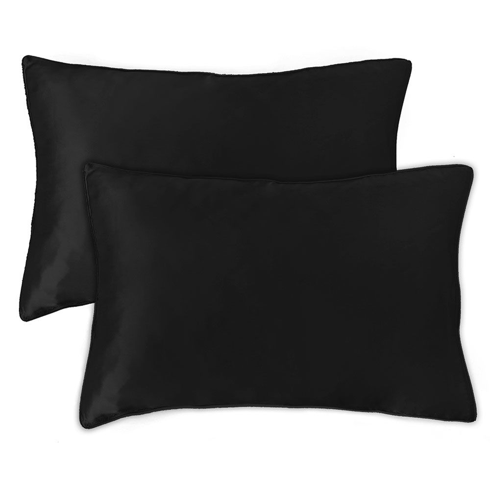 Regal Fabrics - Queen Mulberry Silk Pillowcases - Black