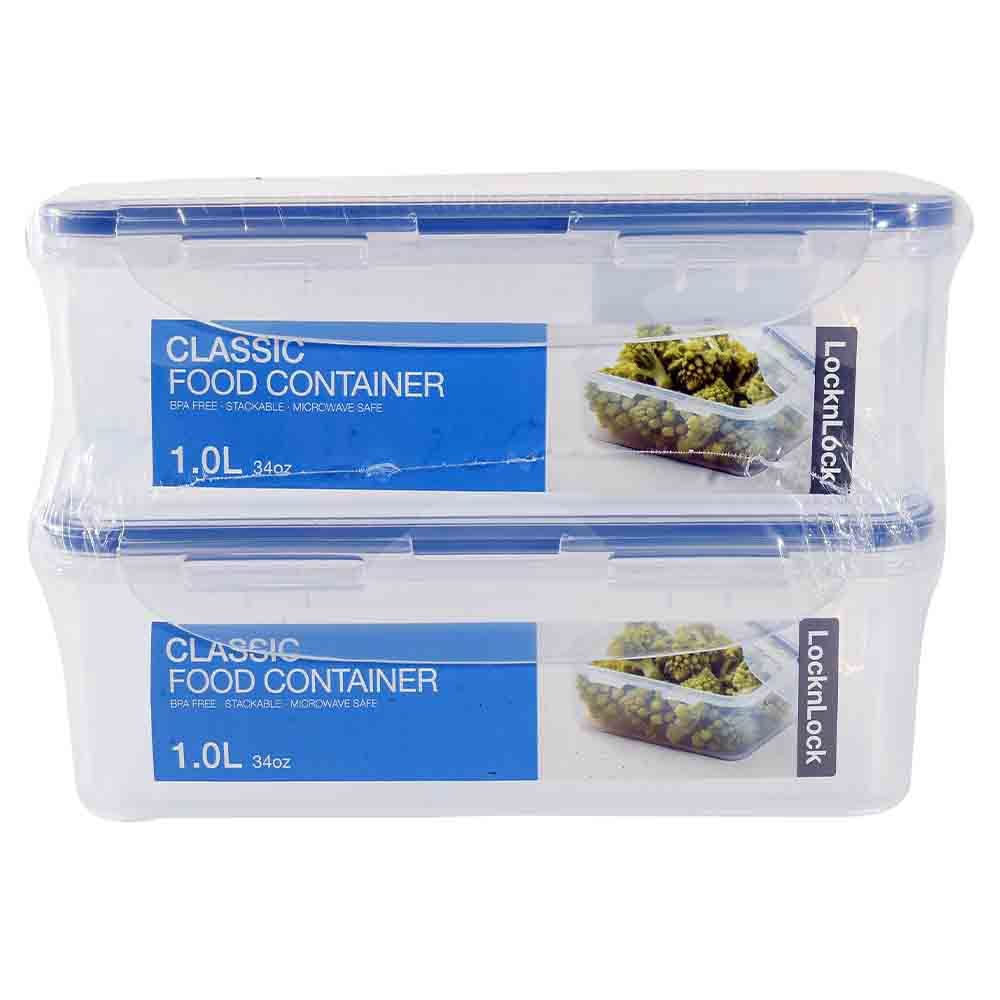 Lock&Lock - Rectangular Food Container 1L - Pack of 2