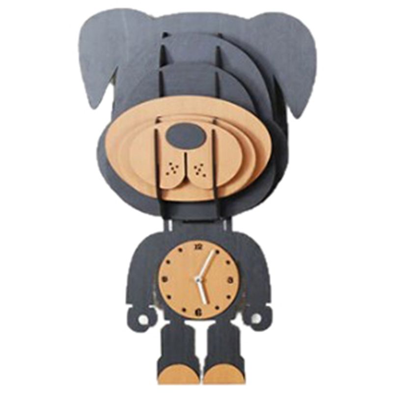 Factory Price - Large Wooden Wall Clock 3D Bear Design