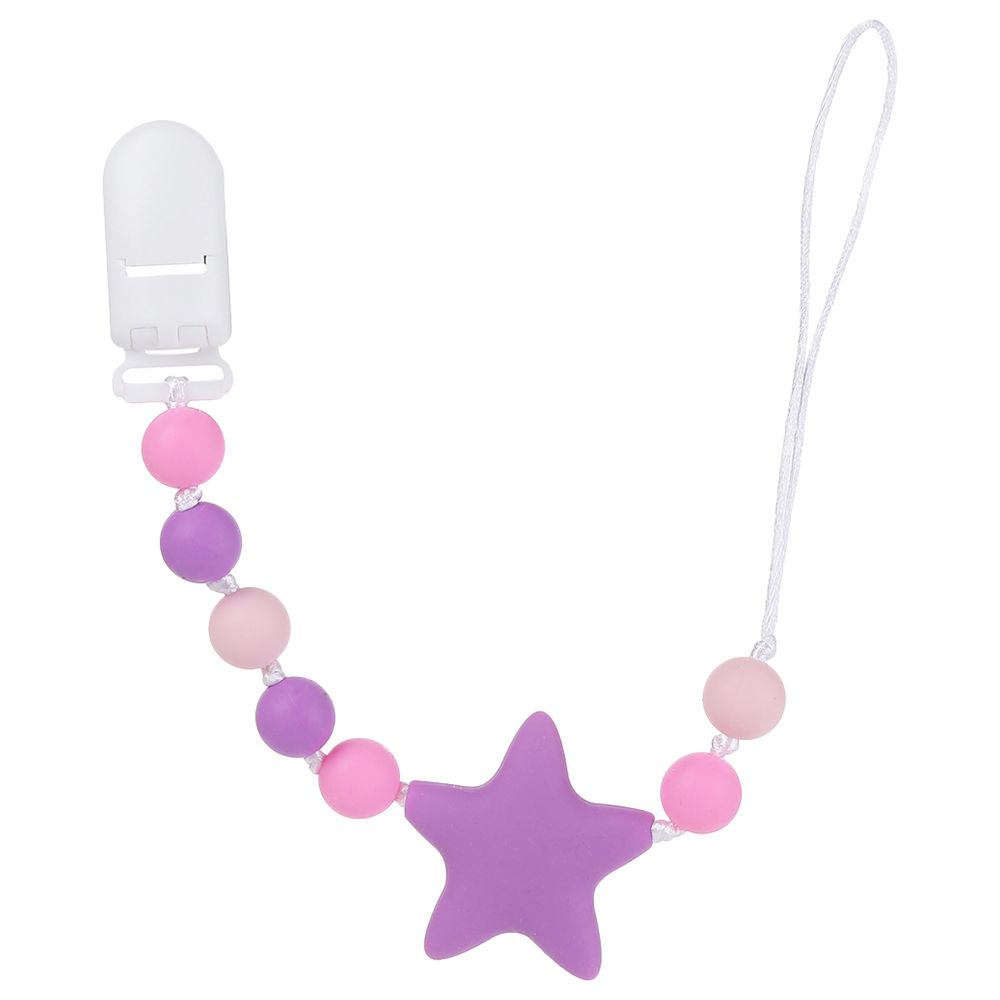 Factory Price - Subtle Star And Beads Pacifier Clips Purple